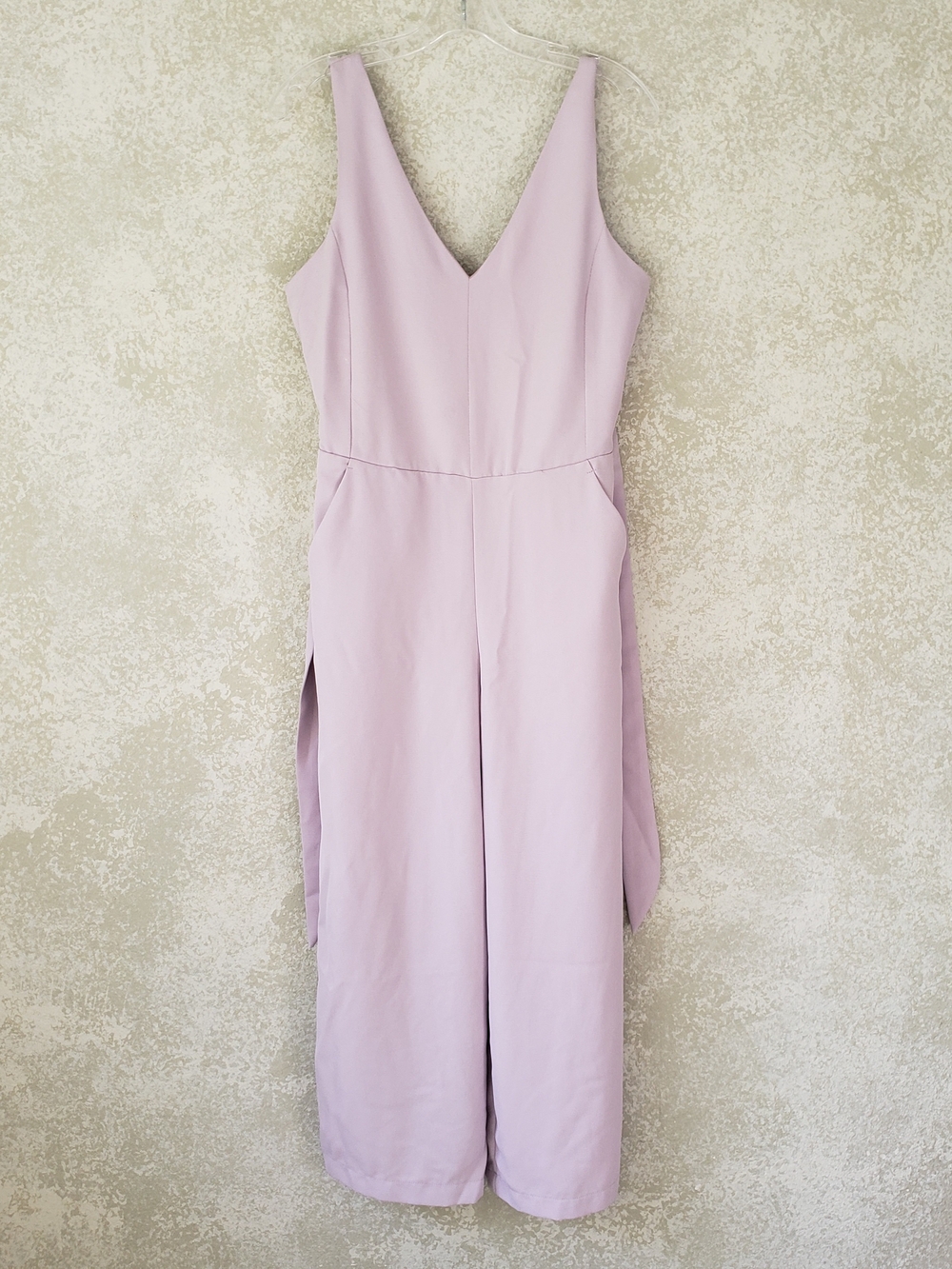 Shinestar Lavender V-Neck Wide-Leg Jumpsuit